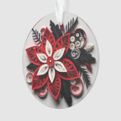 3d Quilled Paper Art Christmas Flower Ornament (voorkant)