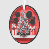 3d Quilled Paper Art Kerstboom en Sneeuwvlokken Ornament (voorkant)