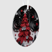 3d Quilled Paper Art Kerstboom en Sneeuwvlokken Ornament (voorkant)