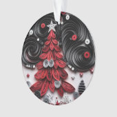 3d Quilled Paper Art Kerstboom en Sneeuwvlokken Ornament (voorkant)