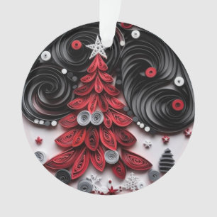 3d Quilled Paper Art Kerstboom en Sneeuwvlokken Ornament