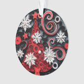 3d Quilled Paper Art Kerstboom en Sneeuwvlokken Ornament (voorkant)