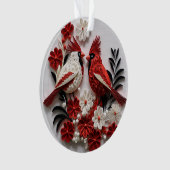 3D Quilled Papier Art Kardinaal Ornament (voorkant)