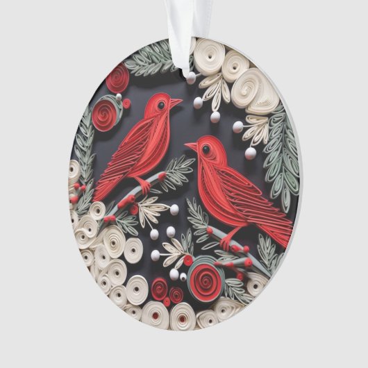 3D Quilled Papier Art Vogels Ornament (voorkant)