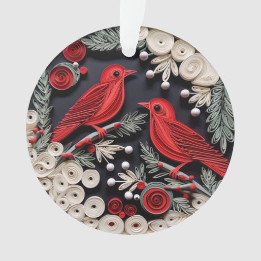 3D Quilled Papier Art Vogels Ornament (voorkant)