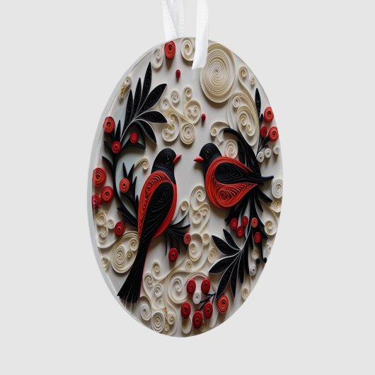 3D Quilled Papier Art Vogels Ornament (voorkant)