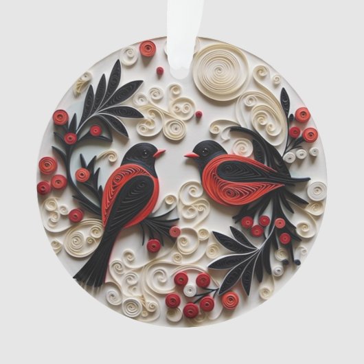 3D Quilled Papier Art Vogels Ornament (voorkant)