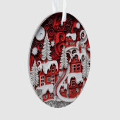 3d Quilled Papier Kunst Kerstdorp Ornament (voorkant)