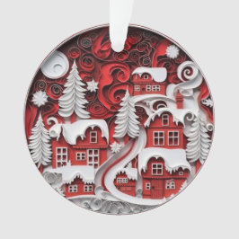 3d Quilled Papier Kunst Kerstdorp Ornament