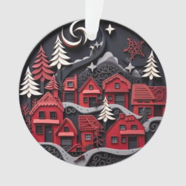 3d Quilled Papier Kunst Kerstdorp Ornament