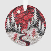 3d Quilled Papier Kunst Kerstmislandschap Ornament (voorkant)