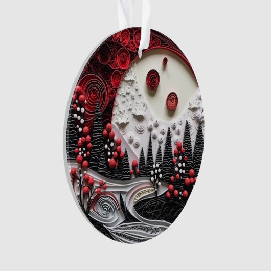 3d Quilled Papier Kunst Kerstmislandschap Ornament (voorkant)