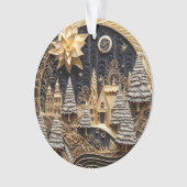 3d Quilling Effect Kerstdorp Ornament (voorkant)
