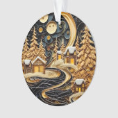 3d Quilling Effect Kerstdorp Ornament (voorkant)