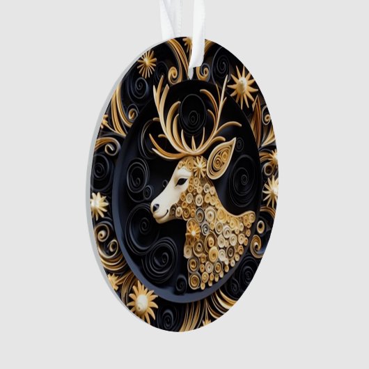 3D Quilling Effect Rendier Ornament (voorkant)