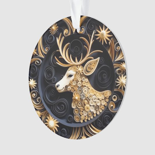 3D Quilling Effect Rendier Ornament (voorkant)