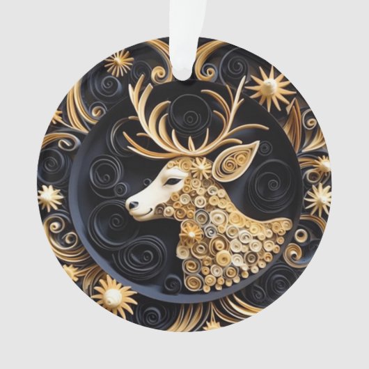 3D Quilling Effect Rendier Ornament (voorkant)