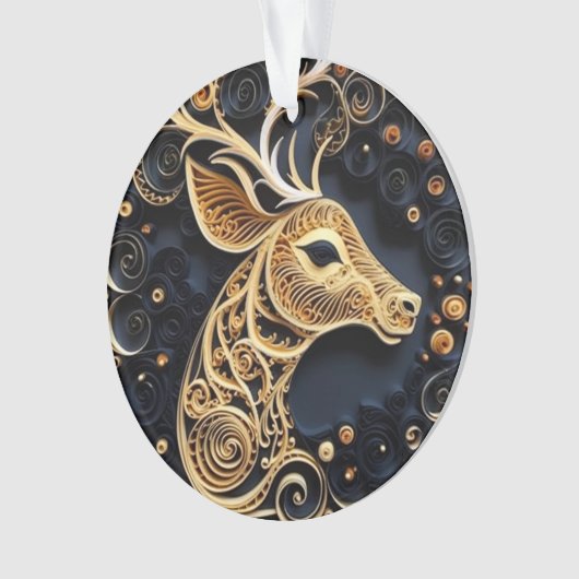 3D Quilling Effect Rendier Ornament (voorkant)