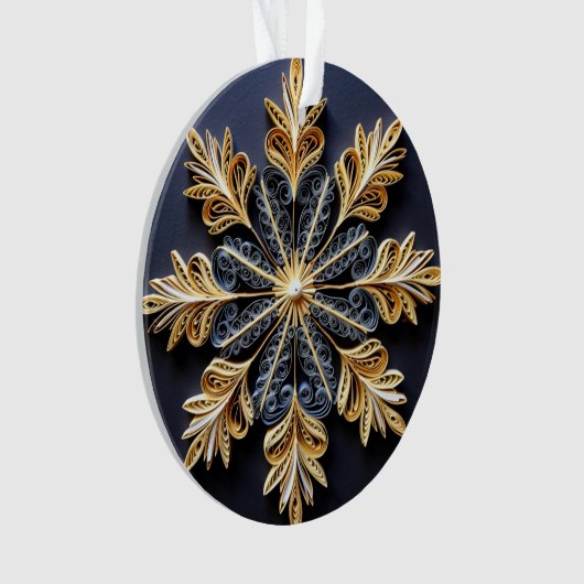 3D Quilling Effect Sneeuwvlok Ornament (voorkant)