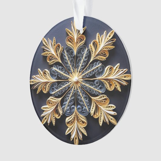 3D Quilling Effect Sneeuwvlok Ornament (voorkant)