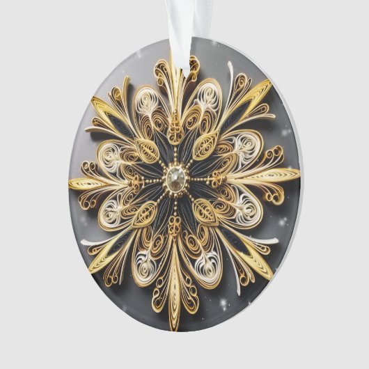 3D Quilling Effect Sneeuwvlok Ornament (voorkant)