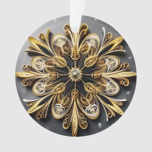 3D Quilling Effect Sneeuwvlok Ornament (voorkant)