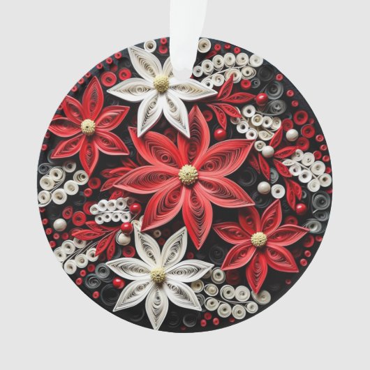 3d Quilling Kerst Bloem Ornament (voorkant)