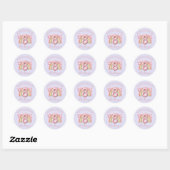 3D Rainbow 8th Birthday Girl on Purple Ronde Sticker (Vel)