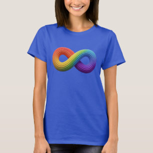 3D Rainbow Infinity Symbool Autisme Neurodiversite T-shirt