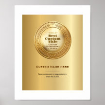 3D Realistisch Gouden Medaille Aanpasbare Ondersch