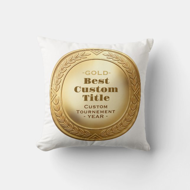 3D Realistisch Gouden Medaille Aanpasbare Prijs Kussen (Voorkant)