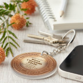 3D realistische bronzen medaille aangepaste bewerk Sleutelhanger (Voorkant Rechts)