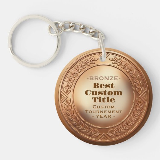 3D realistische bronzen medaille aangepaste bewerk Sleutelhanger (Voorkant)