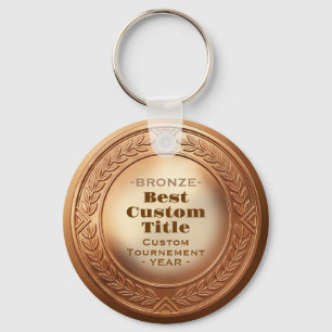 3D realistische bronzen medaille aangepaste bewerk Sleutelhanger