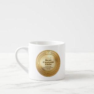 3D realistische gouden medaille aangepaste bewerkb Espresso Kop