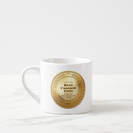3D realistische gouden medaille aangepaste bewerkb Espresso Kop (Links)