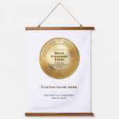 3D realistische gouden medaille aangepaste bewerkb Hangend Wandkleed (Voorkant)