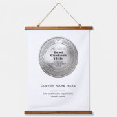 3D realistische gouden medaille aangepaste bewerkb Hangend Wandkleed (Voorkant 2)