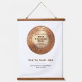 3D realistische gouden medaille aangepaste bewerkb Hangend Wandkleed (Voorkant 3)