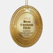 3D realistische gouden medaille aangepaste bewerkb Keramisch Ornament (Rechts)