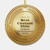 3D realistische gouden medaille aangepaste bewerkb Keramisch Ornament (Voorkant)