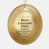 3D realistische gouden medaille aangepaste bewerkb Keramisch Ornament (Links)