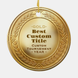 3D realistische gouden medaille aangepaste bewerkb Keramisch Ornament