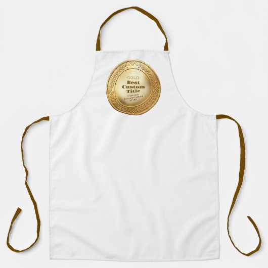 3D realistische gouden medaille aangepaste bewerkb Schort (Voorkant)