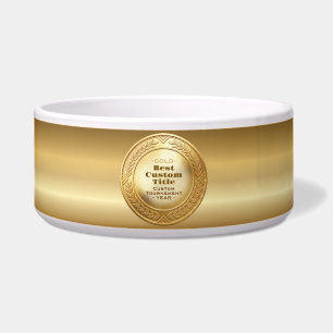 3D realistische gouden medaille aangepaste bewerkb Voerbakje