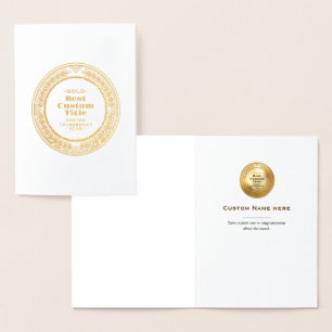 3D Realistische Gouden Medaille Aanpasbare Ondersc Folie Kaarten