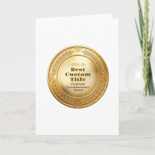 3D Realistische Gouden Medaille Aanpasbare Ondersc Kaart