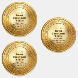3D Realistische Gouden Medaille Aanpasbare Ondersc Labels