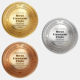 3D Realistische Gouden Medaille Aanpasbare Ondersc Labels