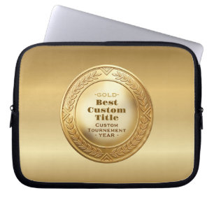 3D Realistische Gouden Medaille Aanpasbare Ondersc Laptop Sleeve
